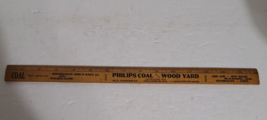 Vintage Advertising Philips Coal -Wood Yard Columbus GA 15&quot; Wood Ruler - £11.39 GBP