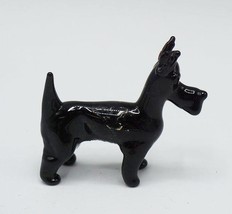 Noir Écossais Chien Terrier Verre Figurine - £33.23 GBP