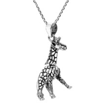 Unique Moveable 3D Giraffe Safari Sterling Silver Necklace - £18.22 GBP