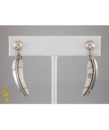 Sterling Silver Feather Dangle Clip-On Earrings - €143,03 EUR