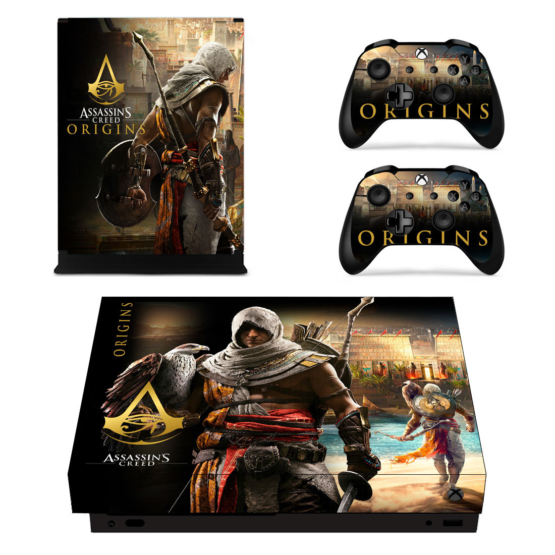 Assassin's Creed Origins Xbox One X Console Skin Vinyl Cover Stickers Decals Set - $14.00