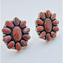FEDERICO JIMENEZ 925 STERLING SILVER ORANGE SPINY OYSTER SHELL EARRINGS AT - $632.68 CAD