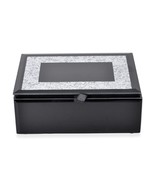 Glass Mirrored Bling Keepsake Box with Velvet Interior (6x2x4.5 in) Bran... - $13.50