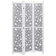  3-Panel Room Divider Gray 41.3&quot;x65&quot; Solid Wood - $136.61
