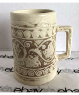 Vtg Weller Art Pottery Clinton Ivory Grape Leaves &amp; Vine Handled Mug 1930s - $17.82