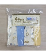 McBaby Receiving Blankets 4 Pack 30 &quot;x 30&quot; Unisex Yellow Blue Duck Eleph... - $205.32 CAD