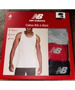 New Balance Men&#39;s 4-Pack Tanks Tops Undershirts Cotton Blend Multicolor ... - $36.29 CAD