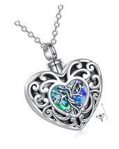 Tree of Life Urn Necklace for Ashes Filigree Heart Urn - £146.30 GBP