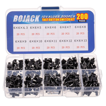 BOJACK 10 Values 200 Pcs 6X6 Mm Tactile Pushbutton Switches 4 Pin Momentary Push - £10.96 GBP