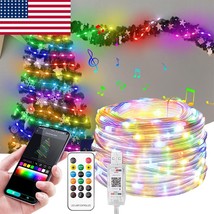 Sound Activated Music 100Led String Lights Christmas Tree Remote&amp;App Con... - £22.53 GBP