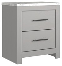 Cottonburg - Light Gray / White - Two Drawer Night Stand - £103.58 GBP