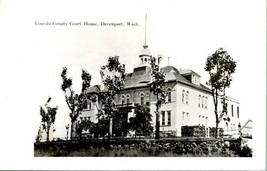Vtg Postcard RPPC 1940s Davenport Washington WA - Lincoln County Courthouse UNP - £11.86 GBP
