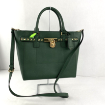 Michael Kors Bag Hamilton Traveler Studded Tote Satchel Green Leather B2L - £102.49 GBP