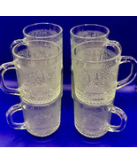 Kig Maylaysia Fleur de lis Glass Mug (8) 3-3/4&quot; x3&quot;  Cold or Hot Liquid - £23.06 GBP