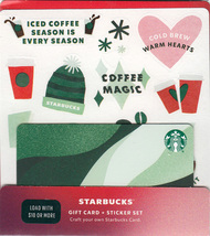 Starbucks 2020 Christmas Stickers Recyclable Collectible Gift Card New No Value - £3.18 GBP