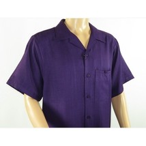 Men 2pc Walking Leisure Suit Short Sleeves By DREAMS 256-19 Solid Purple image 6