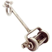Vintage Sterling Silver Mechanical Push Lawn Mower Charm 1930s-1940s - $19.00