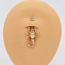 1Ct Round Lab Created Diamond Scorpion Belly Button Ring 14K Yellow Gold Plated - £107.77 GBP
