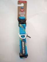 Arcadia Trail (S) Lightweight Dog Collar W/ Aluminum D-Ring Blue Rope  10-14” - £10.09 GBP