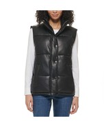 Marc New York  Faux Leather  Full Zip Puffer Vest Black Women&#39;s Size M N... - $32.75