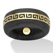 Womens Black Jade 10K Gold Greek Key Ring Size 6 7 8 9 10 - £239.75 GBP