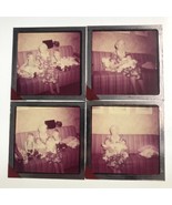 4 Diff 1950s Grandma w/Grandchildren Twins Glass Plate Photo Slide Magic... - £22.02 GBP