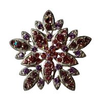 Pink Starburst Silver Tone Brooch Retro Large Pin 2 1/2” - $19.88 CAD