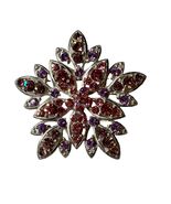 Pink Starburst Silver Tone Brooch Retro Large Pin 2 1/2” - €12,24 EUR