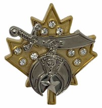 Canadian Maple Leaf Canada Zuhrah Shrine Masonic Shriner Masons Enamel Hat Pin - £6.40 GBP