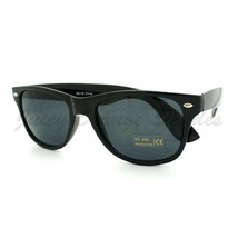 Classic Black Square Sunglasses Vintage Horn Rimmed Designer Fashion - £13.81 GBP