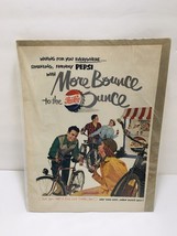 Orig. 1950's Pepsi-Cola More Bounce to the Ounce Filling-Vintage Ad Bicycles - $28.45