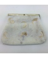 Vintage Hand Beaded Small Wedding Clutch Purse Mother Of Pearl Clasp - £35.40 GBP