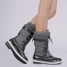DREAM PAIRS Women&#39;s Gray Mid-Calf Waterproof Winter Snow Boots - Size: 10 - £36.58 GBP