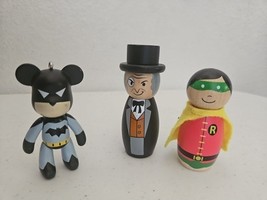 Pottery Barn Kids Wood DC Comics Figures Robin Penguin Popobe Batman Bear - £9.28 GBP