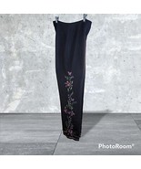 Womans Allison Taylor Black Silk Embroidered Pants Lined Size 8 - £23.77 GBP