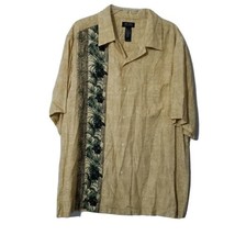 Axcess Claiborne Company Button Up Collared Shirt ~ Sz L ~ Beige ~Short Sleeve  - £10.08 GBP