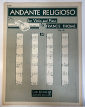 Andante Religioso Francis Thomé For Violin And Piano Sheet Music - $11.68