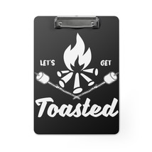 Personalized Campfire Marshmallows Let&#39;s Get Toasted Black and White Clipboard - £38.60 GBP