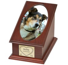 Large Pet Heart Paw Print Photo Urn - Free Photo and Plate - £71.69 GBP