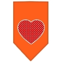 Red Swiss Dot Heart Screen Print Bandana Orange Small - £9.07 GBP