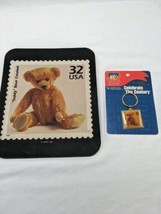 USPS 1996 Teddy Bear Created 32 USA Stamp Mousepad And Keychain - £34.56 GBP