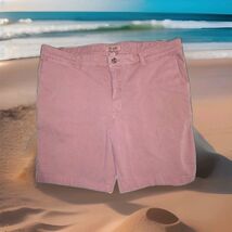 ROWM Casual Chino Shorts Flat Front Polyester 8" Inseam Pink Men's Size 42 - $16.82