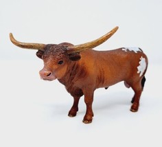 Schleich 13866 Texas Longhorn Bull Figure 2018 Farmlife Cow Cattle White Spots - £5.80 GBP