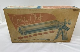 Vintage Cookie-Chef Trigger Quick Cookie Press 7 Discs &amp; 3 Icing Tips Vi... - $21.73