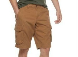Men’s Urban Pipeline Washed Twill Brown Khaki Cargo Shorts – Size 30 - £16.17 GBP