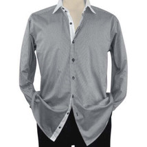 Men Shirt J.Valintin Turkey-Usa 100% Egyption Cotton Axxess Style 1R57-01 black image 3