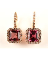 *18k Yellow Gold Rubellite Tourmaline Diamond Earrings - $6,935.65 CAD