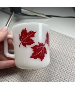 Vintage Hazel Atlas Milk Glass Red Maple Leaf Mug! - $12.34 CAD