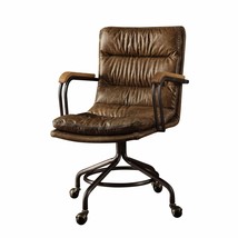 Coffee and Dark Brown Swivel Leather Rolling Executive Office Chair - €605,83 EUR