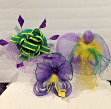 3 Pieces Mardi Gras Women&#39;s Fascinators with Feathers and Tulle Hair Band - $14.99
